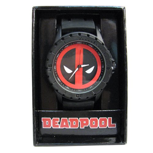 Deadpool Logo Black Rubber Strap Watch